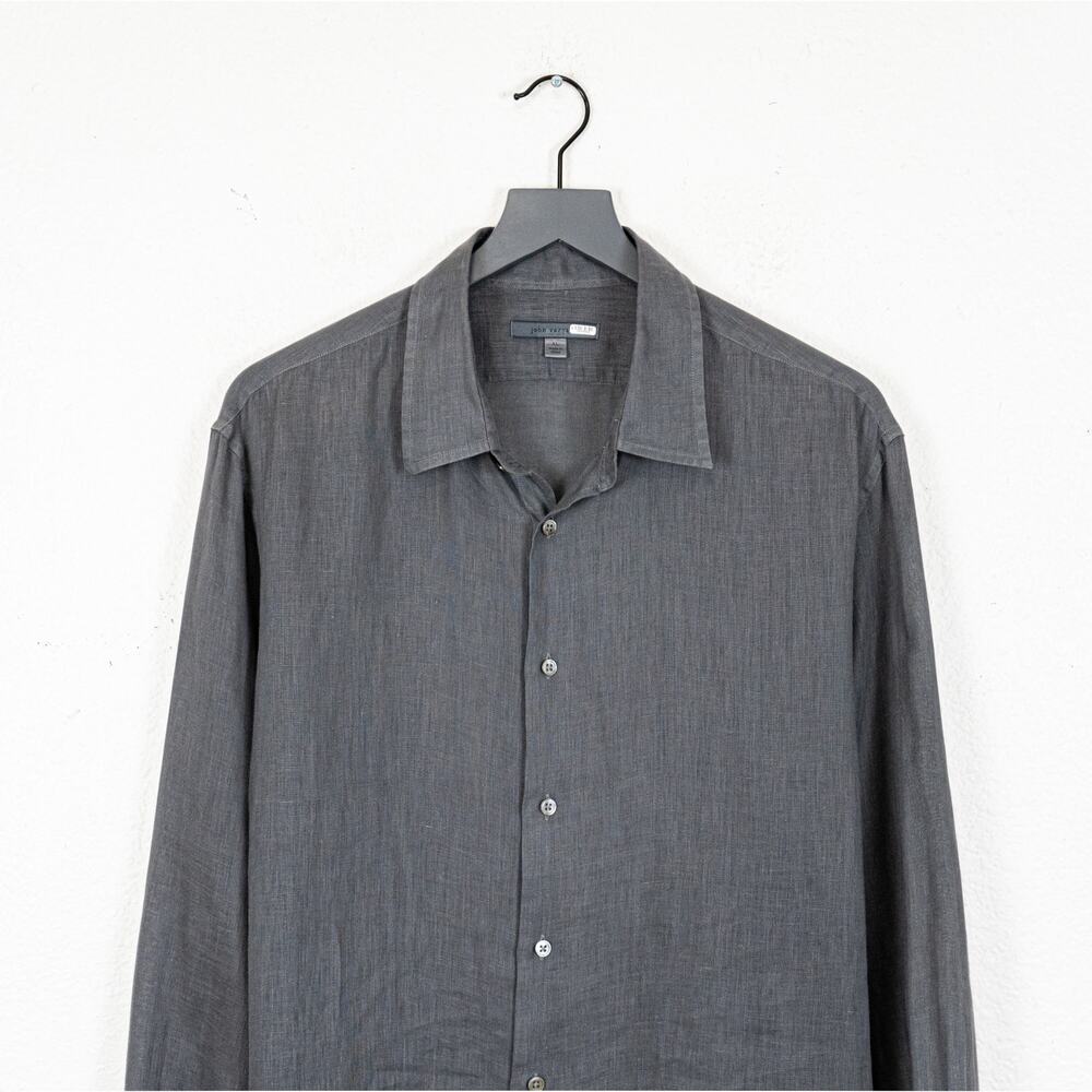 John Varvatos Collection Linen Button up Shirt in… - image 2